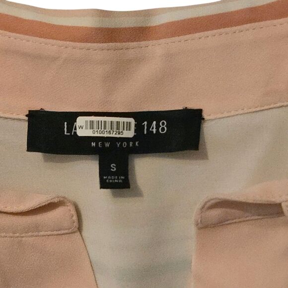 Lafayette 148 New York S Tunic Venita Parasol Stripe Crepe Blouse Long Sleeve - Picture 4 of 8